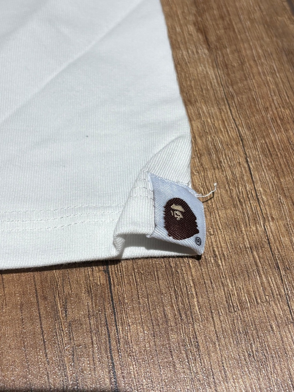 A Bathing Ape BAPE White T Shirt Green Camo Ape Logo Short Sleeve Mens Size XXXL - Picture 5 of 11